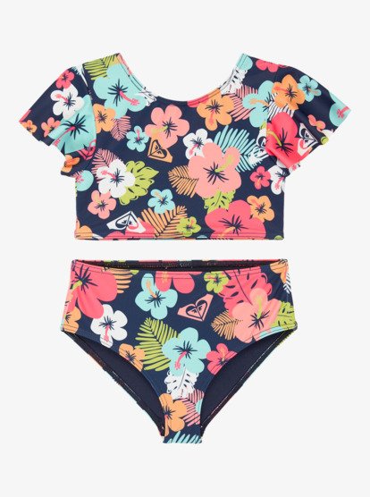 Morning Flower - Two Piece Crop Bikini Set for Girls 2-7  ERLX203227