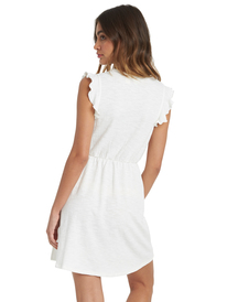 1 Morning Breeze - Sleeveless V-Neck Dress for Women White ARJKD03174 Roxy