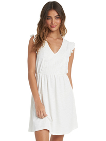 0 Morning Breeze - Sleeveless V-Neck Dress for Women White ARJKD03174 Roxy