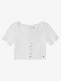 0 Uncomplicated Mind - Camiseta Crop con Botones Delanteros para Mujer Blanco ARJKT03364 Roxy