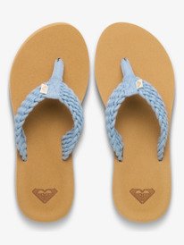 3 Porto - Platform Flip-Flops for Women Blue ARJL101168 Roxy