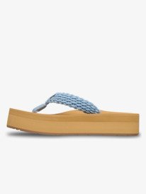 4 Porto - Platform Flip-Flops for Women Blue ARJL101168 Roxy