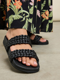 4 Slippy - Slide Platform Sandals for Women Black ARJL101172 Roxy