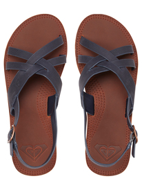 2 Tonya - Sandales en cuir pour Femme Bleu ARJL200714 Roxy