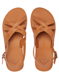 2 Tonya - Leather Sandals Beige ARJL200714 Roxy