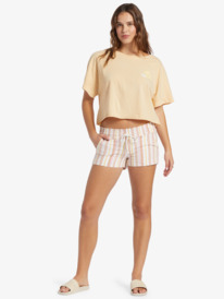3 Oceanside - Elasticated Shorts for Women Brown ARJNS03121 Roxy