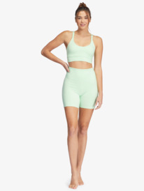 1 Kaileo High Waist - Short de Bicicleta para Mujer Verde ARJNS03194 Roxy