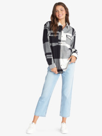 3 Let It Go Flannel - Long Sleeve Shirt for Women Black ARJWT03296 Roxy