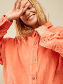 6 Kick Back Washed - Corduroy Long Sleeve Shirt for Women Orange ARJWT03322 Roxy