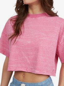 5 Washed Waves - T-shirt oversize pour Femme Rose ARJZT06964 Roxy