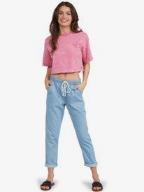2 Washed Waves - T-shirt oversize pour Femme Rose ARJZT06964 Roxy