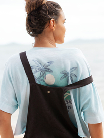 0 Happy Palms - Übergroßes T-Shirt für Frauen Blau ARJZT06980 Roxy