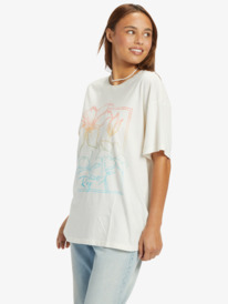 1 Linear Floral Oversized - T-shirt pour Femme Blanc ARJZT07594 Roxy