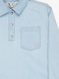 2 Beach Breaker - Long Sleeve Denim Shirt Dress for Girls 4-16 Blue ERGDD03002 Roxy