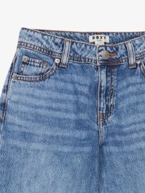 6 Milla Wide Mid Leg Rg - Calças de ganga de corte descontraído para raparigas 4-16 Azul ERGDP03080 Roxy