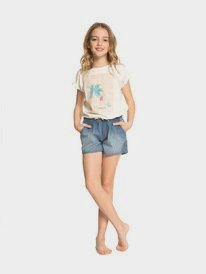 3 Honey Sunday - Elasticated Denim Shorts Blue ERGDS03057 Roxy