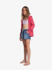 1 Honey Sunday - Elasticated Denim Shorts Blue ERGDS03057 Roxy