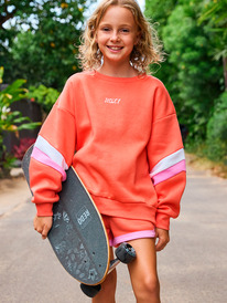 0 Active Teenager - Crew Neck Sweatshirt for Girls 4 - 16 Orange ERGFT03997 Roxy