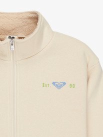 2 Different Rythme - Sweat à capuche zippé avec doublure en sherpa pour Fille 4-16 Beige ERGFT04019 Roxy