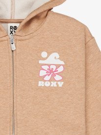 2 Surf Feeling Zipped Brushed - Felpa con cappuccio e zip da Ragazza 4-16 Brown ERGFT04020 Roxy