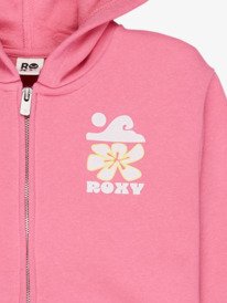 2 Surf Feeling Zipped Brushed - Felpa con cappuccio e zip da Ragazza 4-16 Pink ERGFT04020 Roxy