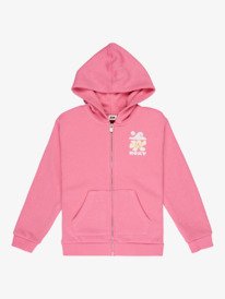 0 Surf Feeling Zipped Brushed - Felpa con cappuccio e zip da Ragazza 4-16 Pink ERGFT04020 Roxy
