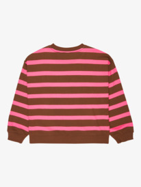 6 Little Things - Sweatshirt às riscas de estilo descontraído para raparigas 4-16 Pink ERGFT04023 Roxy
