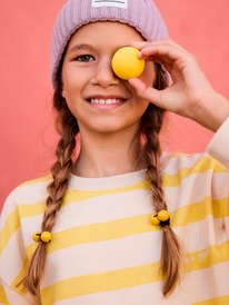 4 Little Things - Gestreepte sweater met relaxed fit voor Meisjes 4-16 Yellow ERGFT04023 Roxy