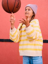 1 Little Things - Gestreepte sweater met relaxed fit voor Meisjes 4-16 Yellow ERGFT04023 Roxy