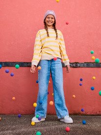 2 Little Things - Gestreepte sweater met relaxed fit voor Meisjes 4-16 Yellow ERGFT04023 Roxy