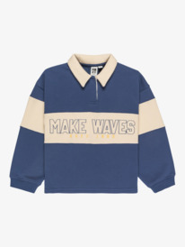 4 Iconic Waves - Sweatshirt mit Hemdkragen im Colorblock-Design für Mädchen 4-16 Blau ERGFT04025 Roxy
