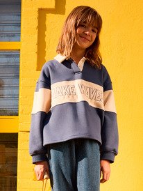 0 Iconic Waves - Sweatshirt mit Hemdkragen im Colorblock-Design für Mädchen 4-16 Blau ERGFT04025 Roxy