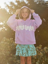 0 Midnight Hike Brushed - Sudadera con capucha y Cremallera para chicas 4-16 Violeta ERGFT04039 Roxy