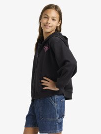 3 Midnight Hike Brushed - Sweat &agrave; capuche zipp&eacute; pour Fille 4-16 Noir ERGFT04039 Roxy