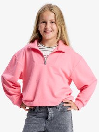 0 Breezy Current - Sweatshirt mit Halbrei&szlig;verschluss f&uuml;r M&auml;dchen 4-16 Rosa ERGFT04047 Roxy