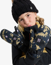 1 Roxy Jetty Girl - Technical Snow Mittens for Girls Beige ERGHN03051 Roxy