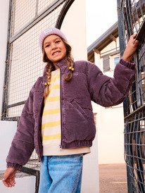 1 Smile Right Now - Gefütterte, gesteppte Cordjacke für Mädchen 4-16 Rot ERGJK03139 Roxy