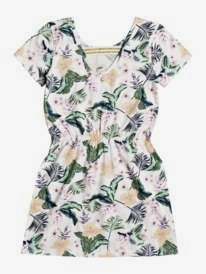 1 The Clouds - Short Sleeve Dress for Girls 4-16 White ERGKD03159 Roxy