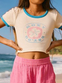 3 Hey Yeah Yeah - T-shirt slim para raparigas 4-16 Branco ERGKT03273 Roxy