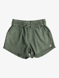 7 Scenic Route - Elasticated Waist Shorts for Girls 4-16 Green ERGNS03161 Roxy