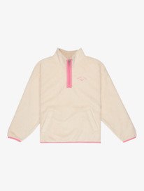 0 Lucky - Felpa in Pile con Semi Zip da Ragazza 4-16 Beige ERGPF03083 Roxy