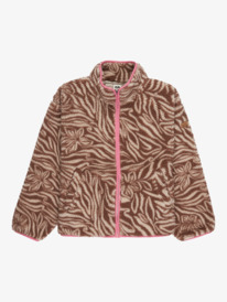 0 Like Electricity - Full Zip Relaxed Polar Fleece for Girls 4-16 Beige ERGPF03084 Roxy
