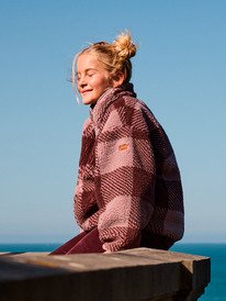 1 Like Electricity - Full Zip Relaxed Polar Fleece for Girls 4-16 Purple ERGPF03084 Roxy