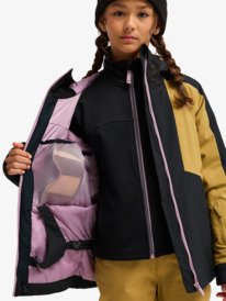 6 Dreamountains 10K - Funktionelle Snow-Jacke mit Kapuze für Mädchen 8-16 Schwarz ERGTJ03193 Roxy