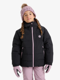 1 Snowyhill Puffy 10K - Funktionelle Snow-Jacke mit Kapuze für Mädchen 8-16 Schwarz ERGTJ03205 Roxy