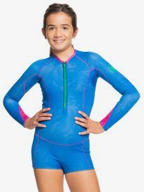 0 1mm POP Surf - Springsuit front zip manches longues pour Fille 8-16 ans Bleu ERGW403014 Roxy