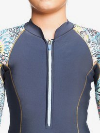 2 1mm Marine Bloom - Front Zip Springsuit for Girls Blue ERGW403020 Roxy