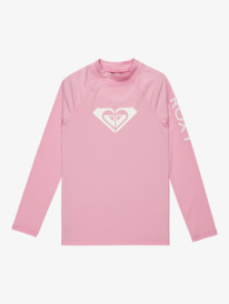 0 Whole Hearted - Long Sleeve UPF 50 Rash Vest for Girls 6-16 Pink ERGWR03286 Roxy