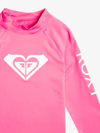 2 Whole Hearted - Long Sleeve UPF 50 Rash Vest for Girls 6-16 Pink ERGWR03286 Roxy