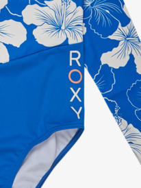 8 Hippy Hibiscus - Maillot une pièce manches longues pour Filles 6-16 ans Bleu ERGWR03432 Roxy